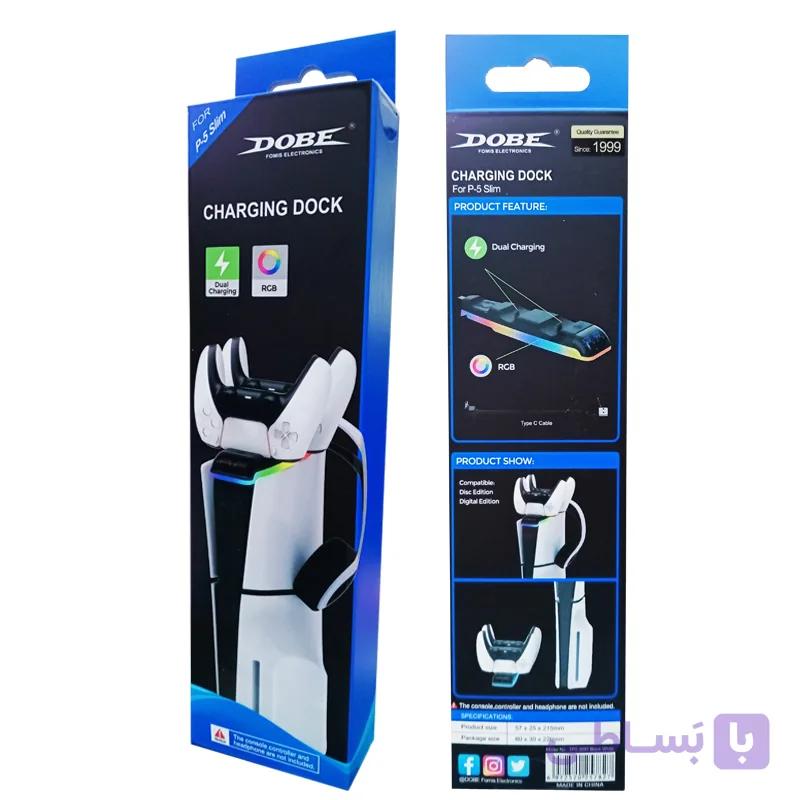 پایه شارژر دسته PS5 اسلیم دابی مدل TP5-3597 RGB — تصویر 1