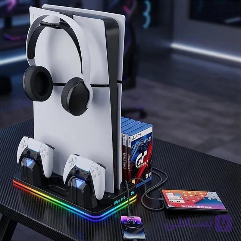 پایه چند منظوره PS5 DEADSKULL مدل DS-MZ8043 RGB — تصویر 1