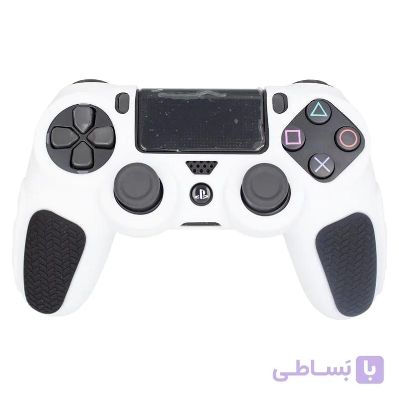 روکش دسته PS4 ضد لغزش دو رنگ سفید-مشکی — تصویر 1