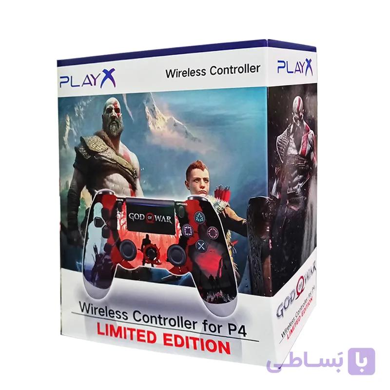 دسته وایرلس ps4 برند PLAY X طرح GOD OF WAR — تصویر 1