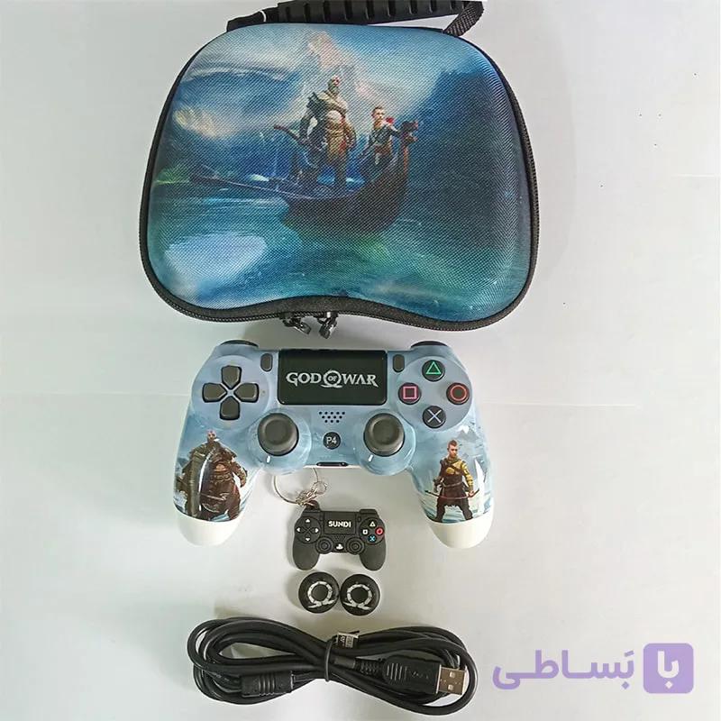 دسته بی سیم PS4 برند Play X طرح GOD OF WAR با کیف — تصویر 1