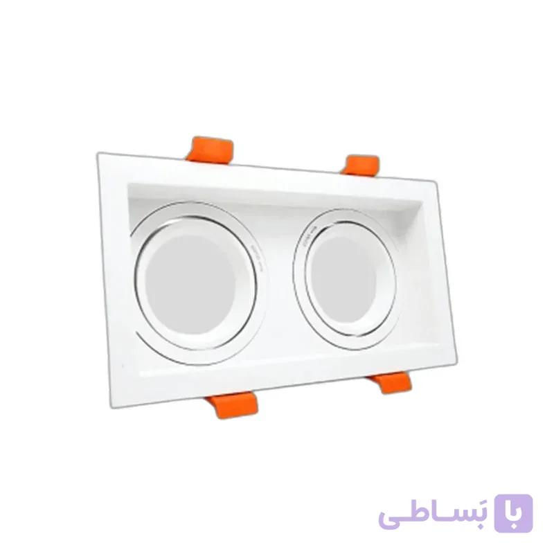 قاب هالوژن مربعی توکار دو خانه — تصویر 1