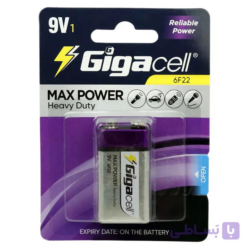 باتری کتابی گیگاسل Gigacell Max Power 6F22 9V — تصویر 1