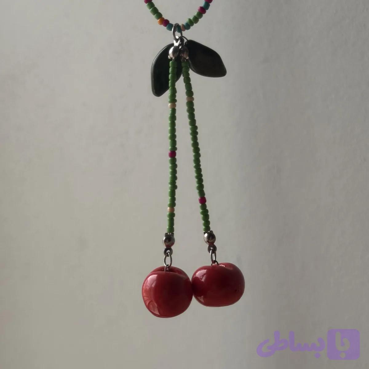گردنبند سرامیکی طرح گیلاس