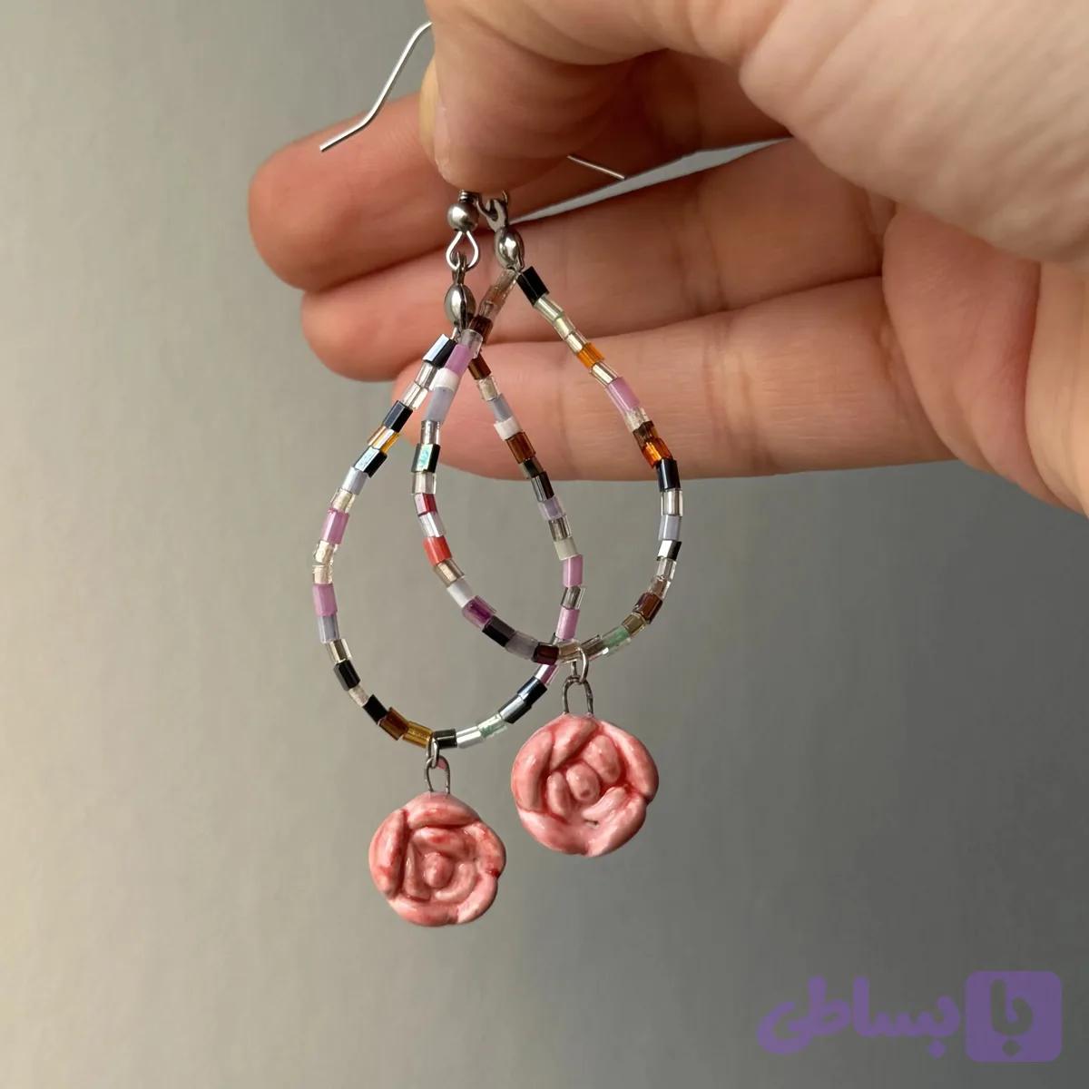 گوشواره ی فانتزی طرح گل