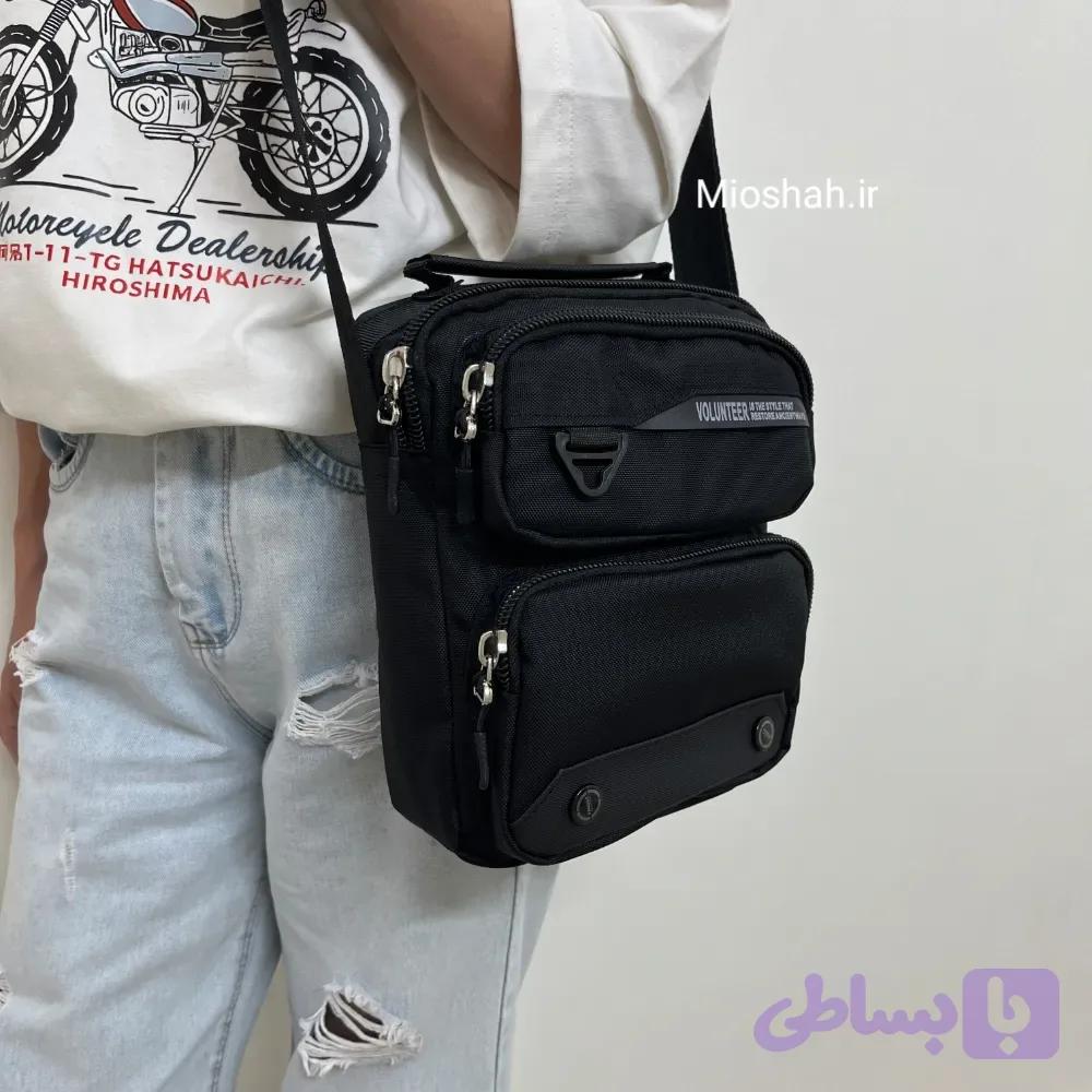 کیف دوشی اسپرت والنتیر دکمه‌دار مشکی | کد VL6005