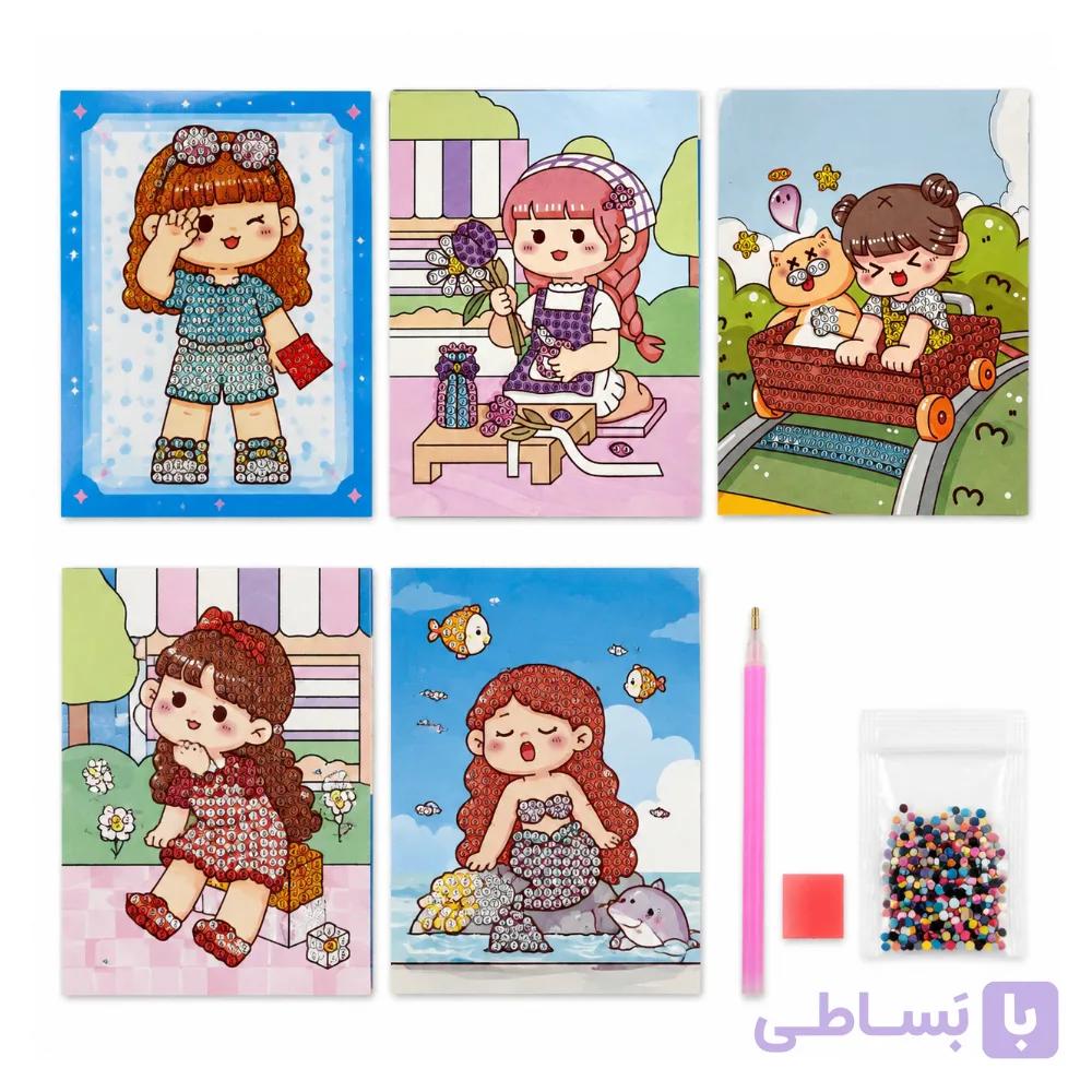 نقاشی الماسی (کارت پستال) دختر کیوت — تصویر 1