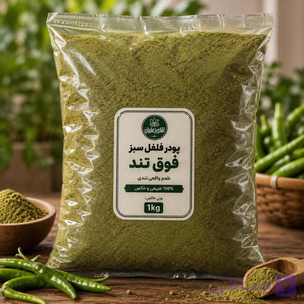 پودر فلفل سبز فوق تند 1 کیلویی