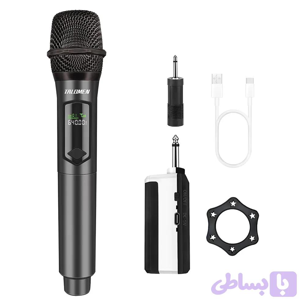 میکروفون بی‌سیم دستی با گیرنده قابل شارژ برند Talomen مدل K60-1 — تصویر 1