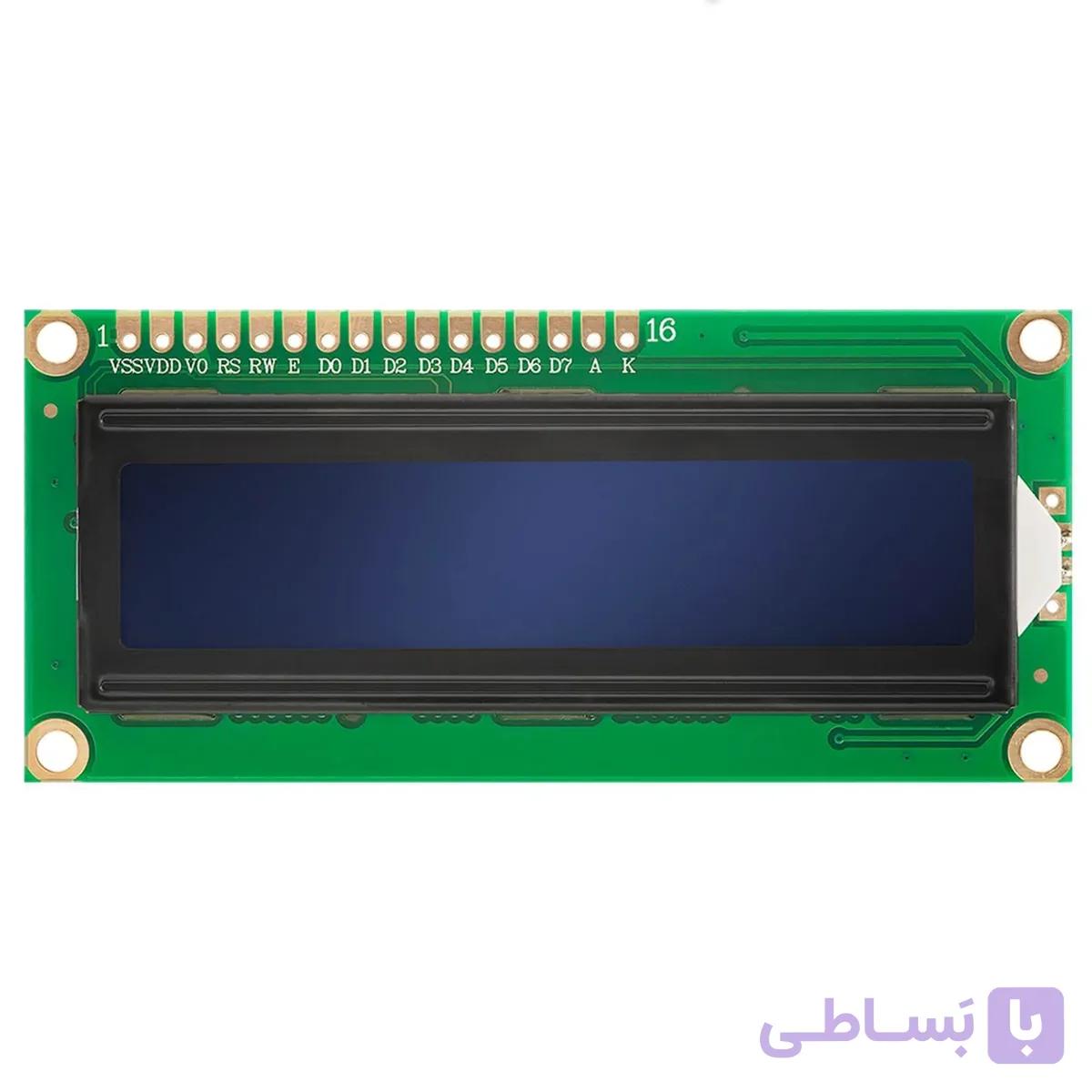 نمایشگر کاراکتری LCD 2×16 با بک‌ لایت آبی — تصویر 1