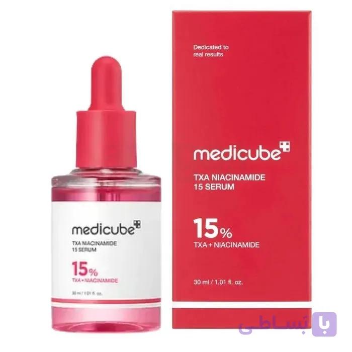سرم روشن کننده پوست مدیکیوب مدل TXA + NIACINAMIDE 15% مناسب برای انواع  پوست حجم 30 میلی لیتر