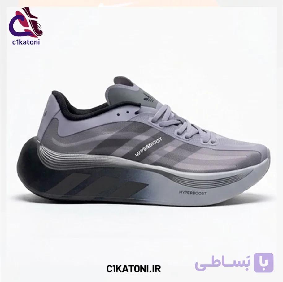 کتونی آدیداس هایپربوست مردانه طوسی مشکی — تصویر 1