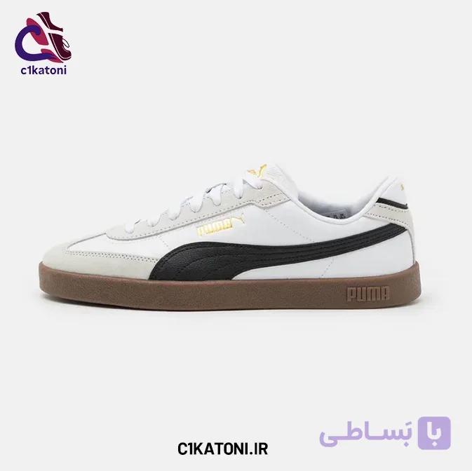 کتونی اسپرت پوما مدل پالرمو سفید مشکی (زیره کرم) — تصویر 1