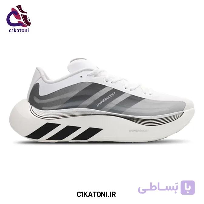 کتونی آدیداس هایپربوست مردانه سفید طوسی — تصویر 1