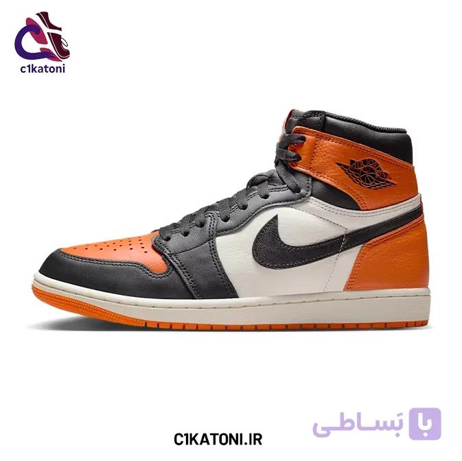 کتونی ایر جردن 1 ساقدار های نارنجی مشکی (Shattered Backboard) — تصویر 1
