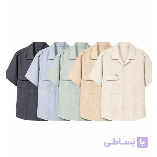 شومیز آستین کوتاه لنین طرح دار ریمارتی — تصویر 1