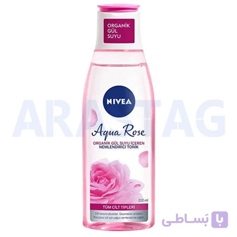 تونر آبرسان و روشن‌کننده صورت نیوا مدل حاوی گلاب مناسب انواع پوست حجم 200 میلی — تصویر 1