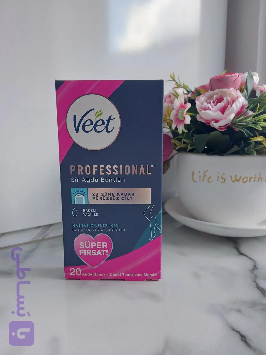 چسب موبر بدن ویت Veet برای پوست نرمال بسته 20 عددی ۲ عدد پد روغن بادام