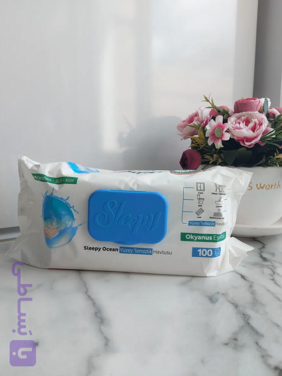 دستمال مرطوب چندکاره اسلیپی Sleepy رایحه اقیانوس بسته 100 عددی