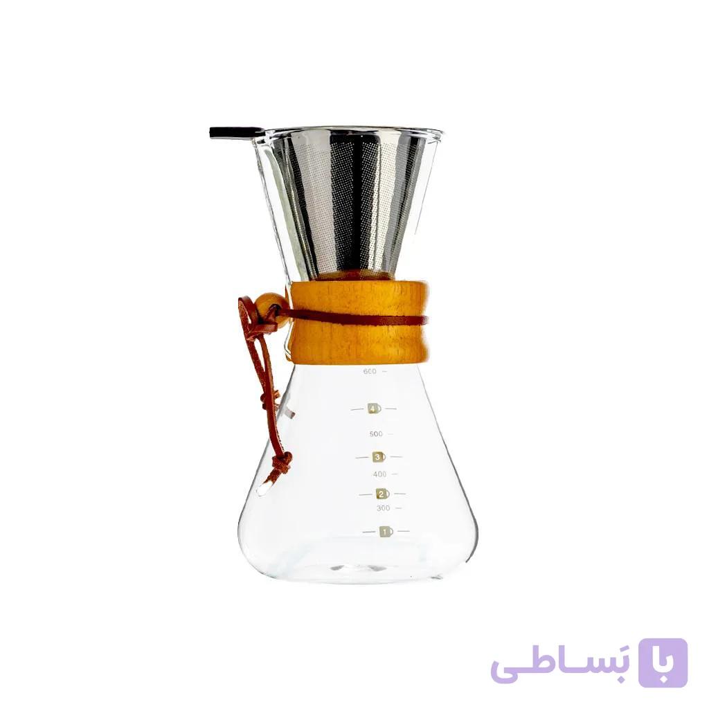 قهوه ساز کمکس مدرج پیرکس با فیلتر استیل BVK6 ظرفیت 600ml — تصویر 1
