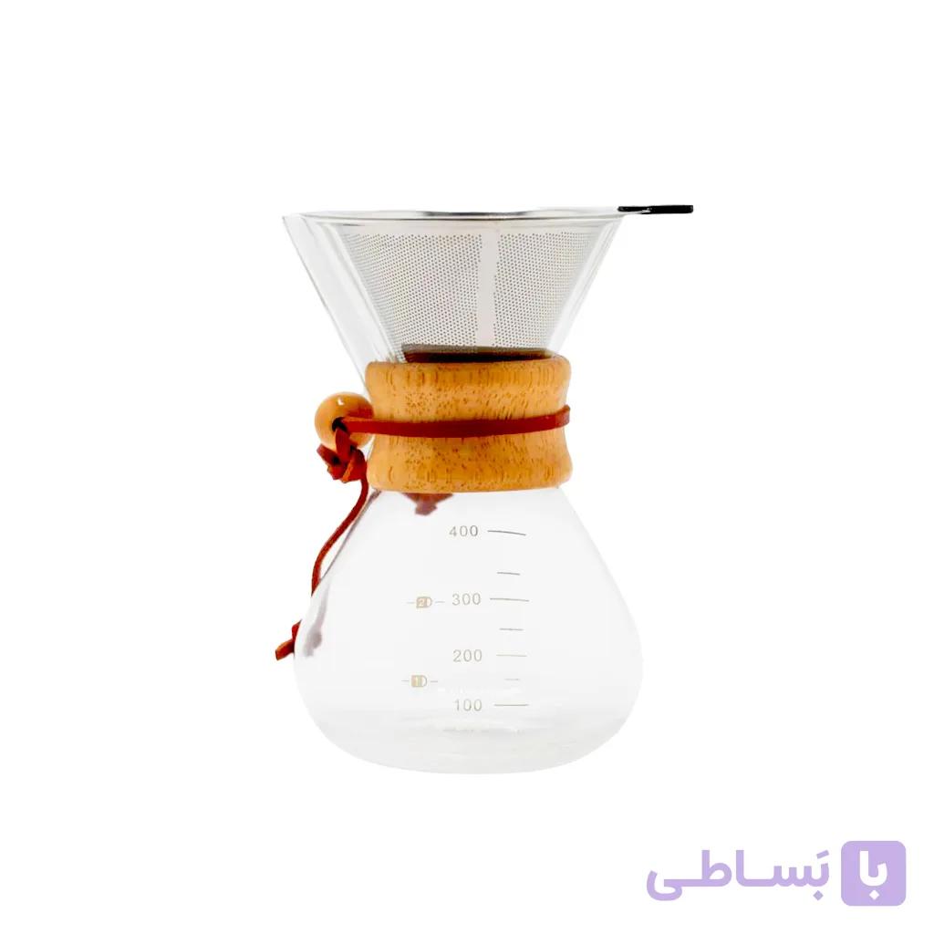 قهوه ساز کمکس مدرج پیرکس با فیلتر استیل BVK4 ظرفیت 400ml — تصویر 1