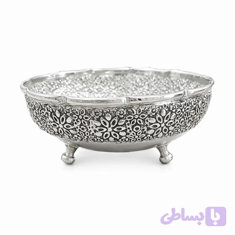 بستنی خوری(پیاله)تک پایه مسی با روکش کروم مدل گلبرگ