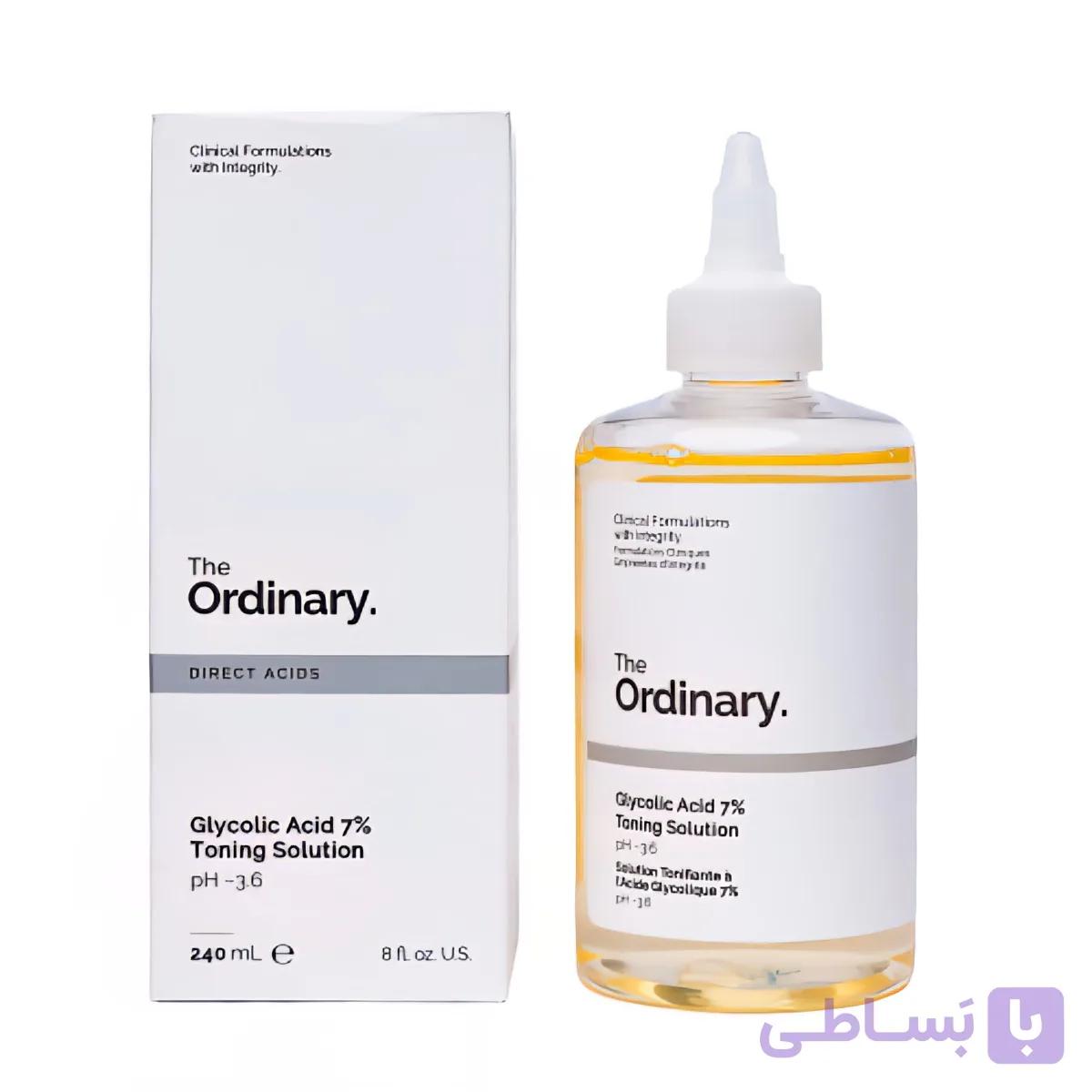 تونر وستا دارو گلیکولیک 7% اوردینری روشن کننده 240 میل — تصویر 1