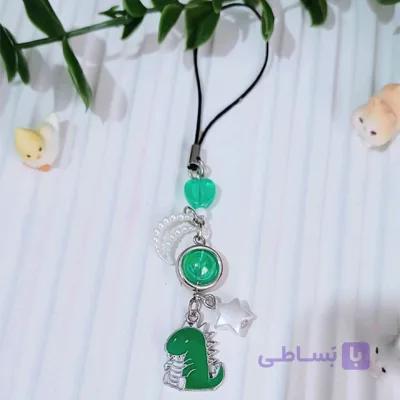 آویز موبایل و فلش فانتزی مدل دایناسور سبز