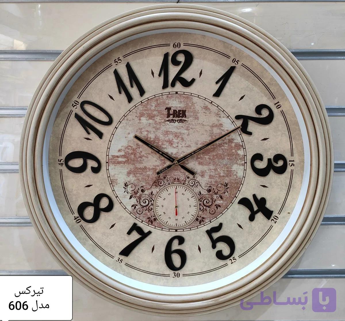 ساعت دیواری طرح چوب سایز ۶۰ سانتی متر برند تیرکس(۶۱۱)
