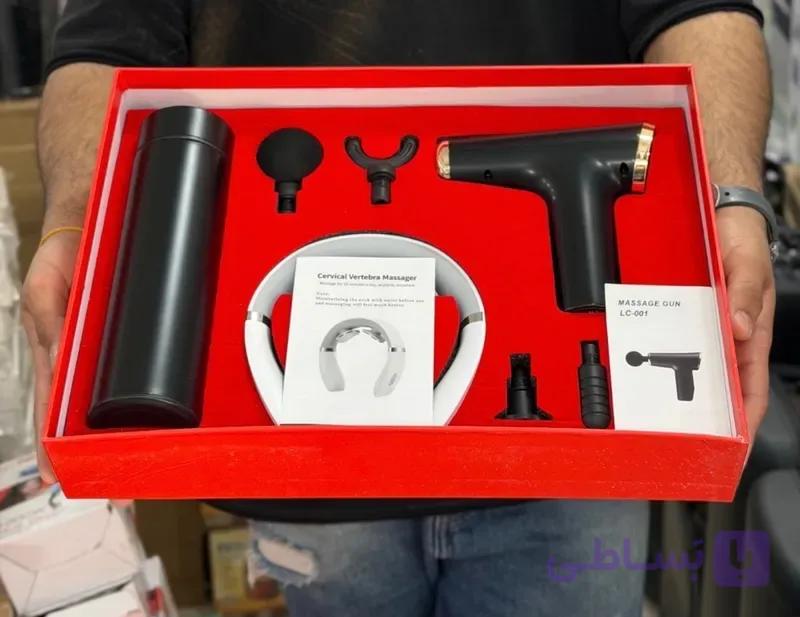 پک هدیه ماساژور گردن مدل P3 و ماساژور تفنگی مدل LC-001