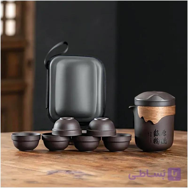 ست چای خوری زیشا ۶ نفره با قوری گل بنفش