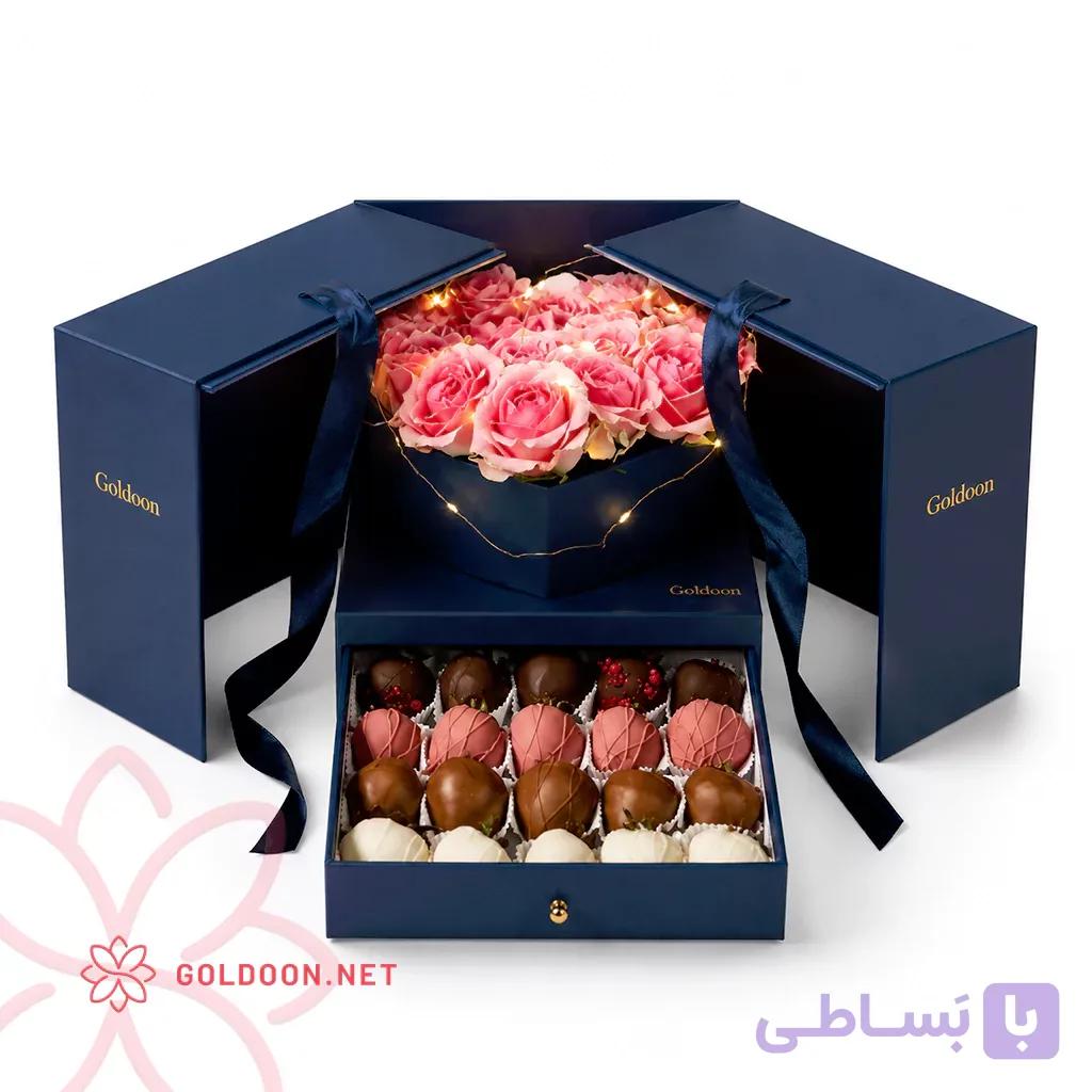 باکس هدیه گل و شکلات کد 030 — تصویر 1