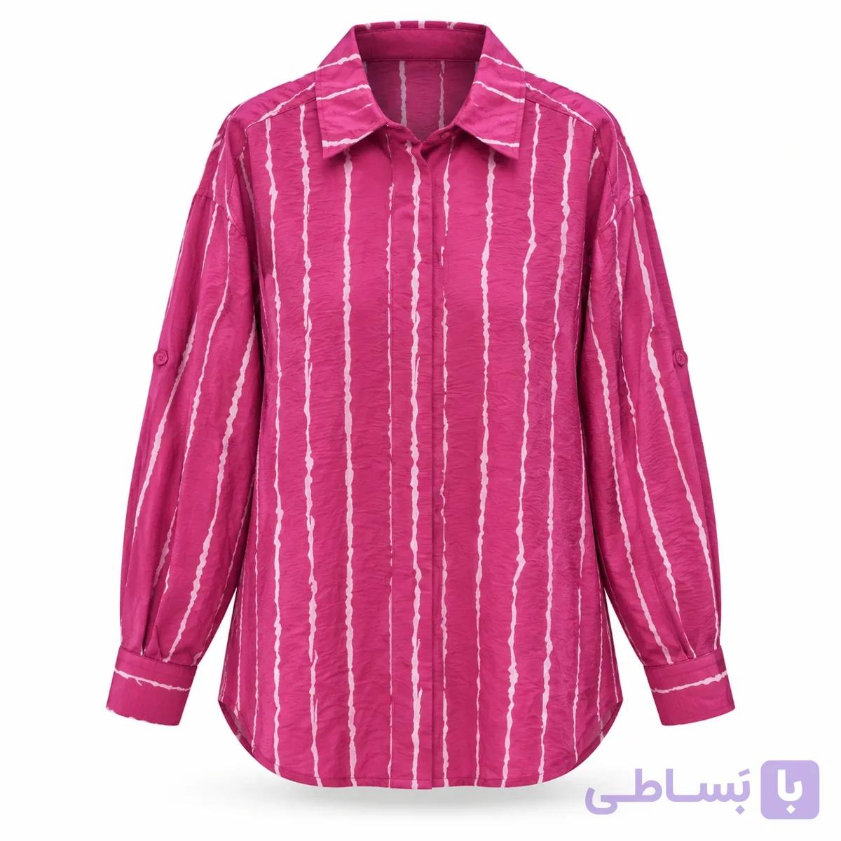 شومیز زنانه راه راه جلو کوک4620