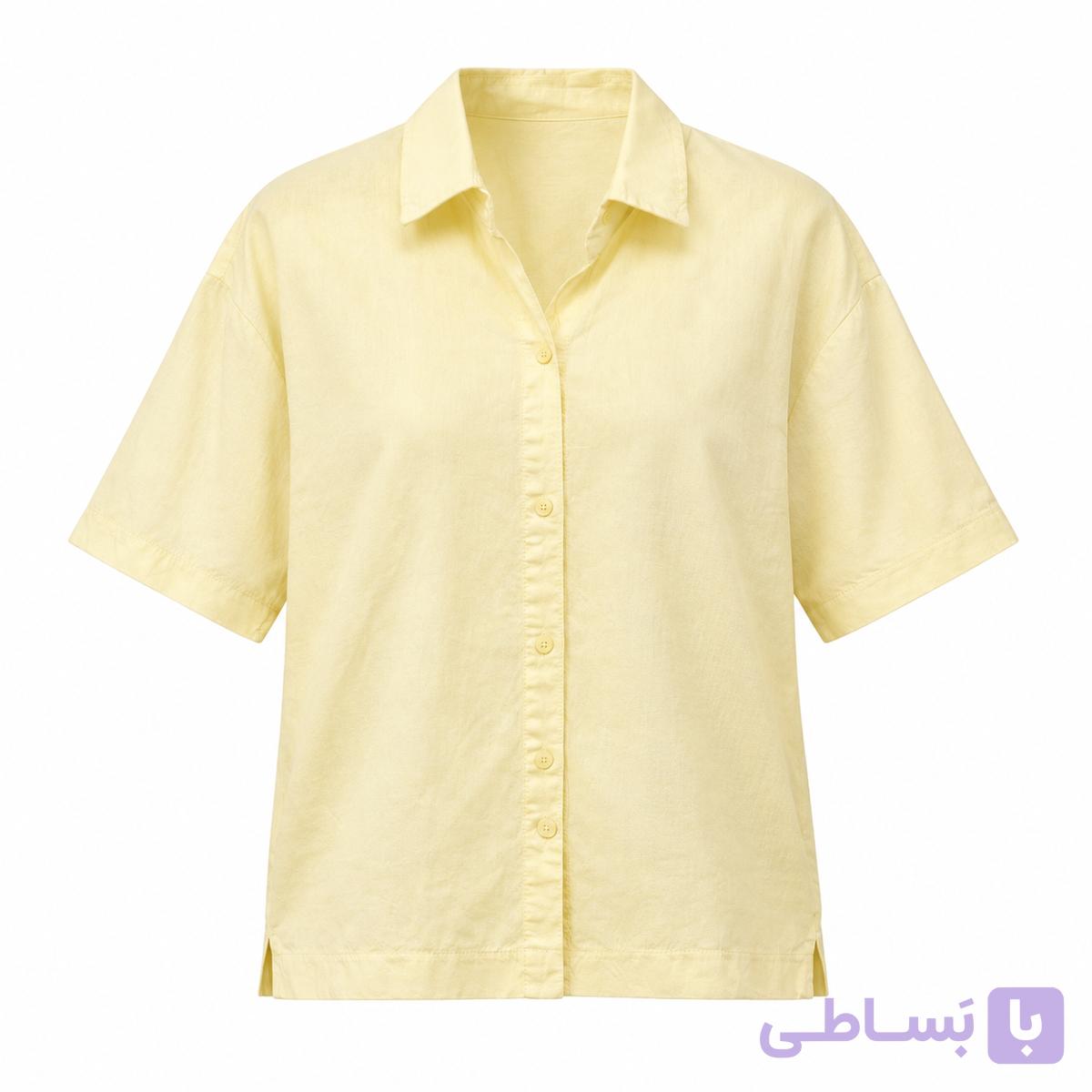 شومیز زنانه لنیا سیلک آستین کوتاه جلو دکمه سه رنگ   4298/5