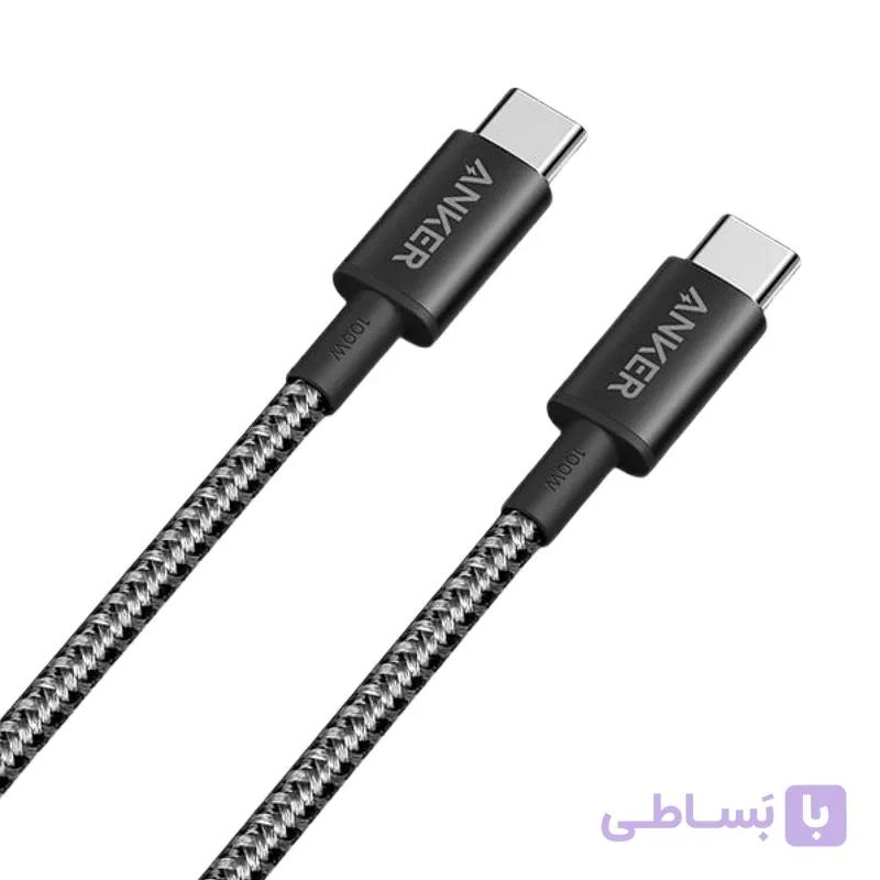 کابل تبدیل USB-C به USB-C انکر Anker مدل Nylon A8752 طول 1 متر مشکی — تصویر 1