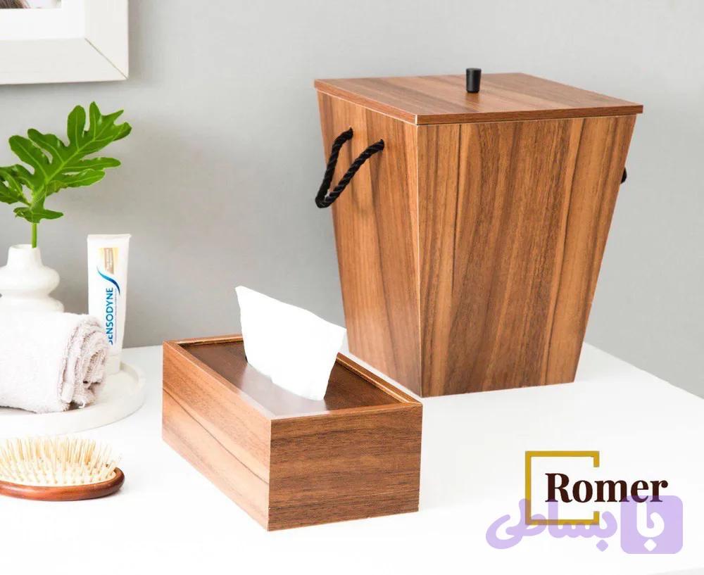 سطل و دستمال چوبی کد ۲۲