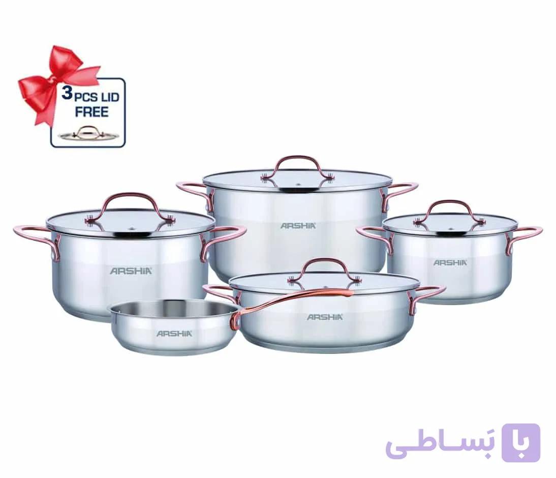 سرویس قابلمه استیل عرشیا مدل SS064-3175 — تصویر 1