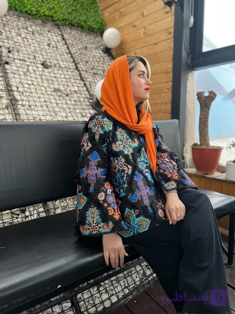 کت ژاکارد نارنج