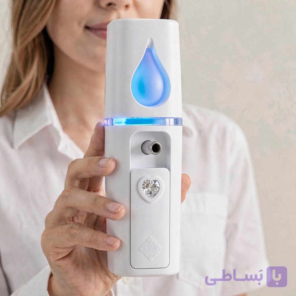 بخور سرد پرجهش جیبی نانو nano پرقدرت مدل اشکی چراغ‌دار | آبرسان حرفه‌ای پوست