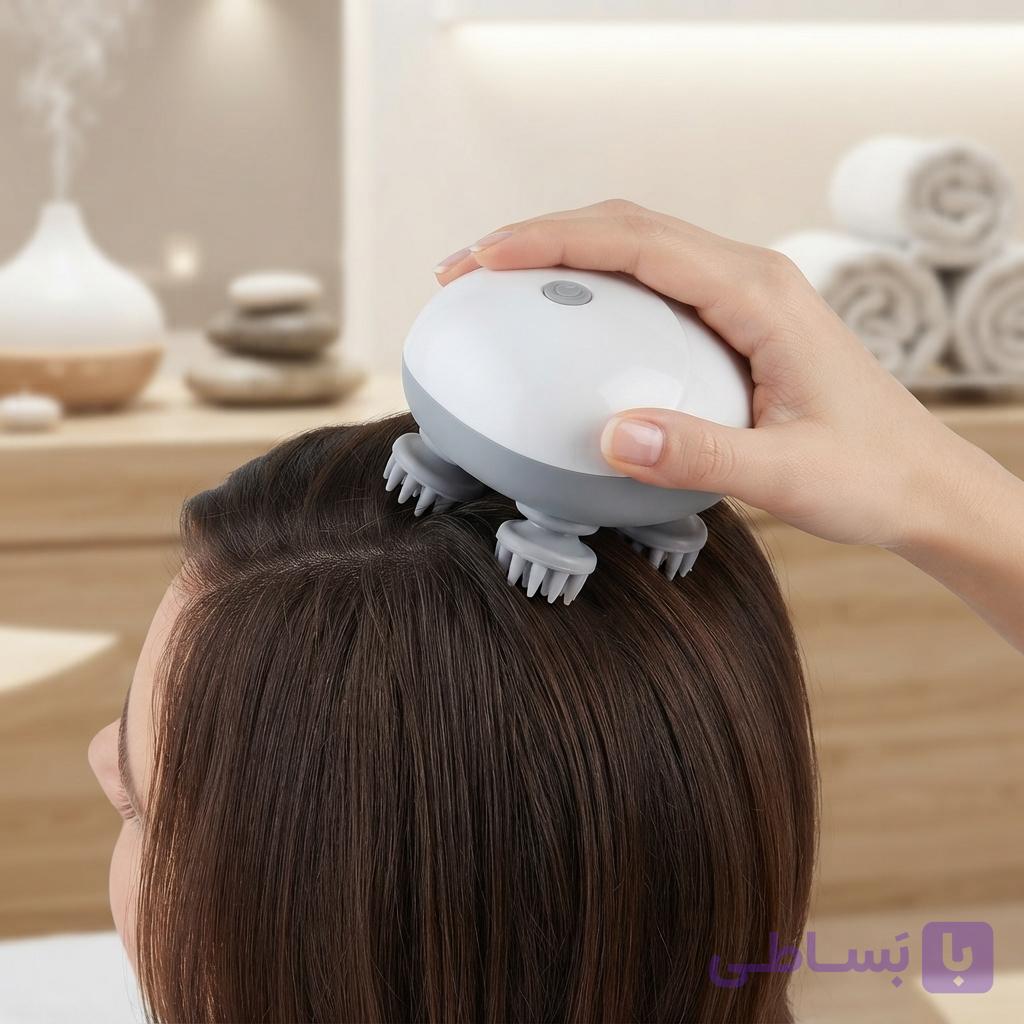 ماساژور هوشمند پوست سر مدل 1451 | شارژی، 4 سری سیلیکونی، تقویت مو و رفع استرس