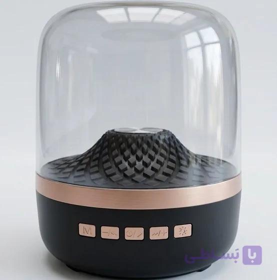 اسپیکر بلوتوثی LED چراغ دار بیگ دایموند طرح کریستال | مینیمالِ لوکس الماسی و قابل حمل و شارژی