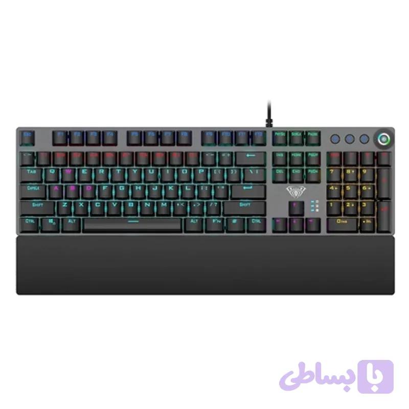 کیبورد گیمینگ آئولا مدل Aula F2058، سوئیچ مکانیکال آبی، Full-size، نورپردازی RGB — تصویر 1