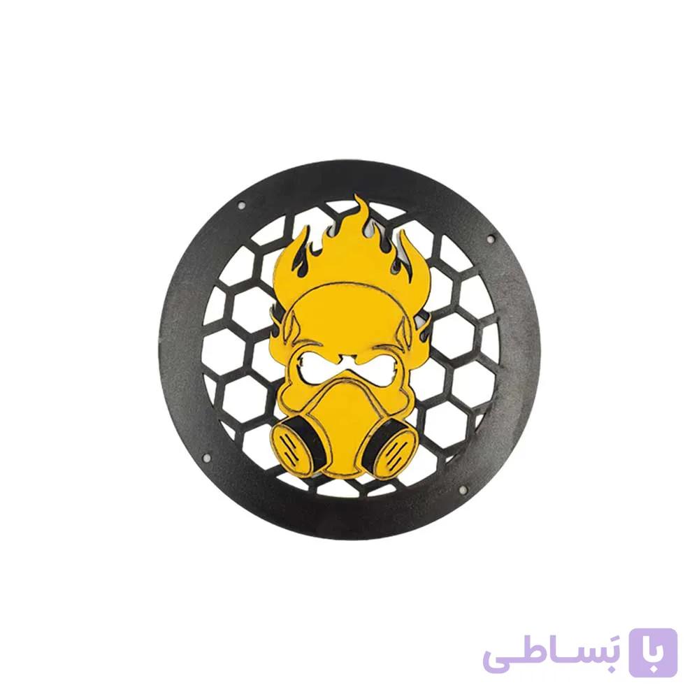 قاب میدرنج چوبی طرح جمجمه با ماسک شیمیایی 8 اینچ رسا — تصویر 1