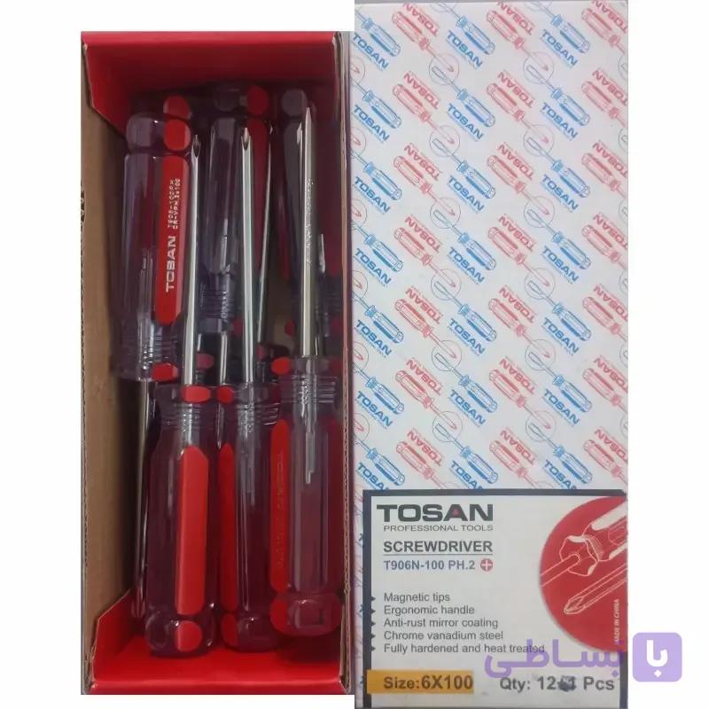 پیچ گوشتی چهارسو مگنتی 100×6 توسن TOSAN — تصویر 1