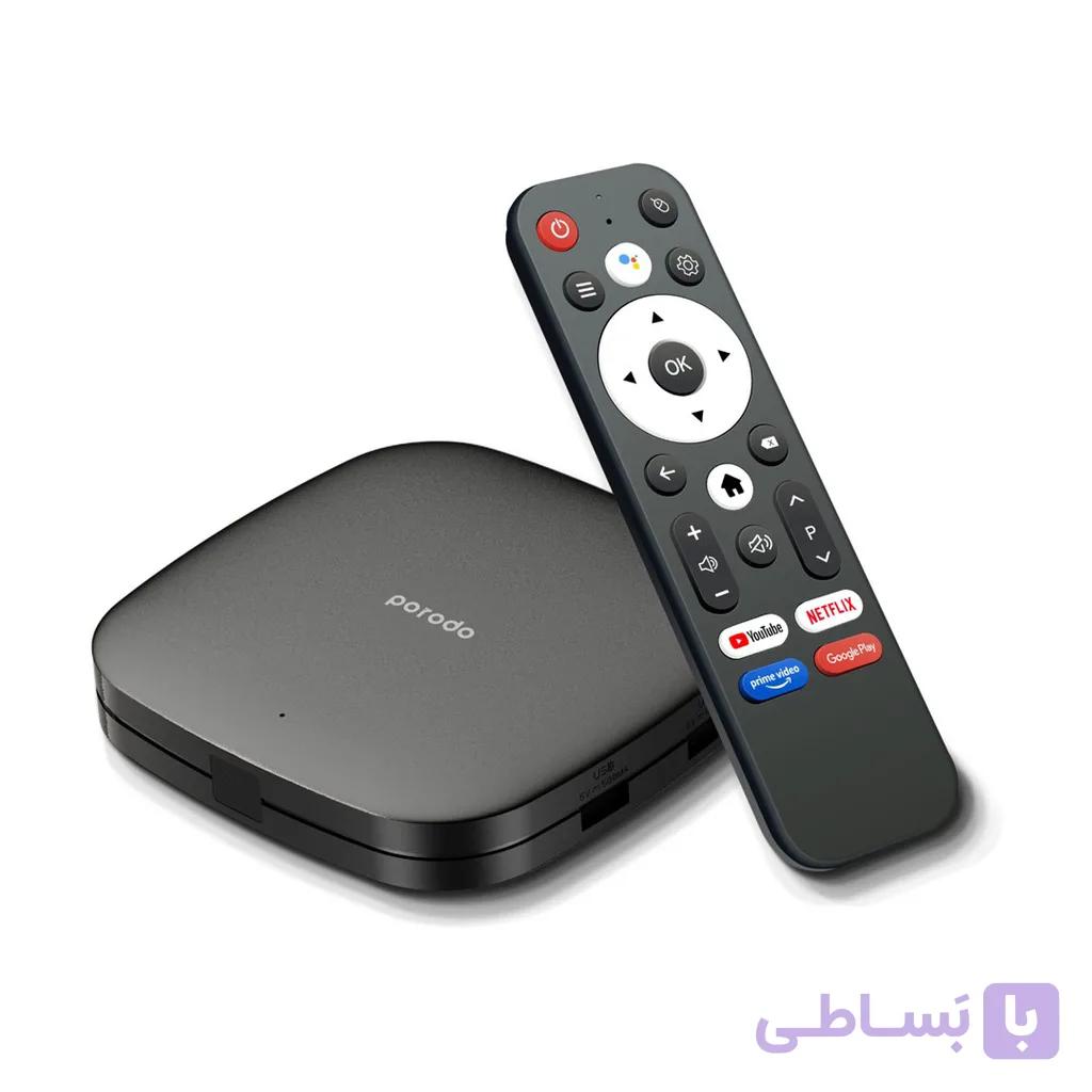 تی وی باکس و اندروید باکس پرودو مدل PD-ANTVB-BK Porodo Android TV Box — تصویر 1
