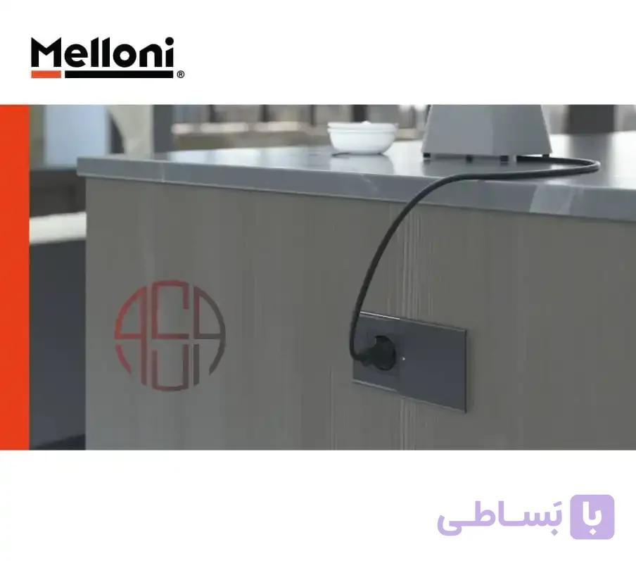 پریز توکار مربعی ملونی (Melloni) سری روما (ROMA) تک سوکت _ کد 10176