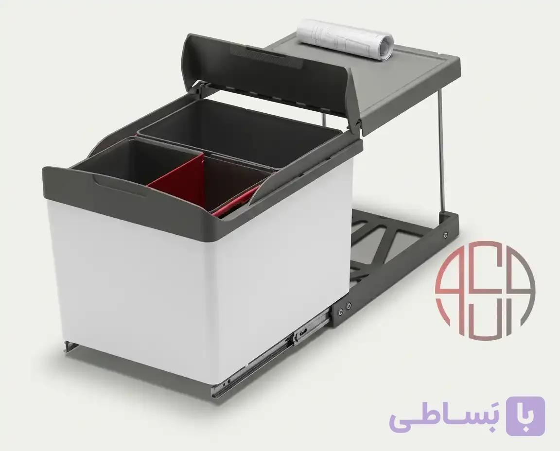 سطل زباله توکار رومانا پلاستیک ایتالیا کد 516