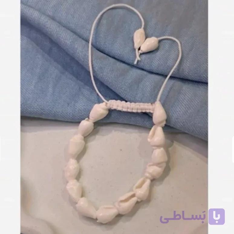 دستبند دخترانه مینیمال صدف طبیعی سفید