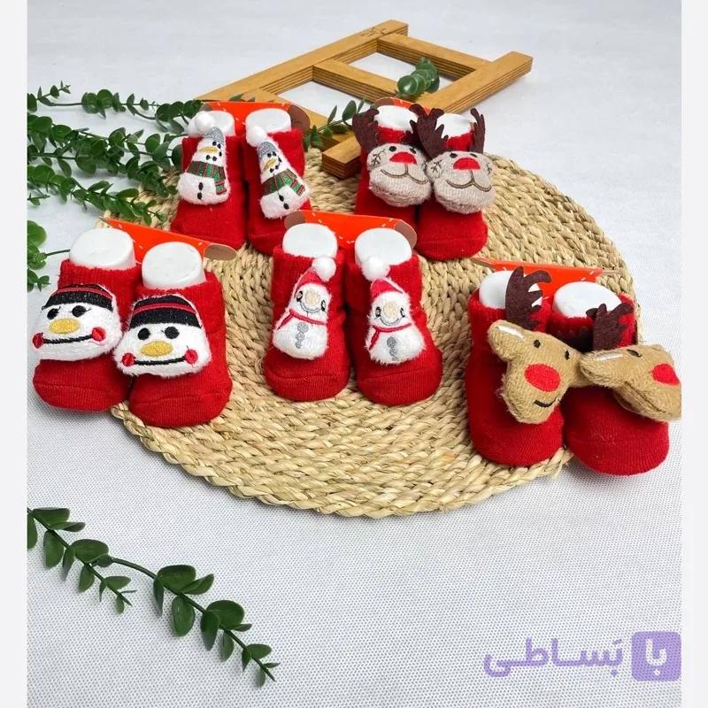 جوراب نوزادی حوله ای طرح عروسکی — تصویر 1