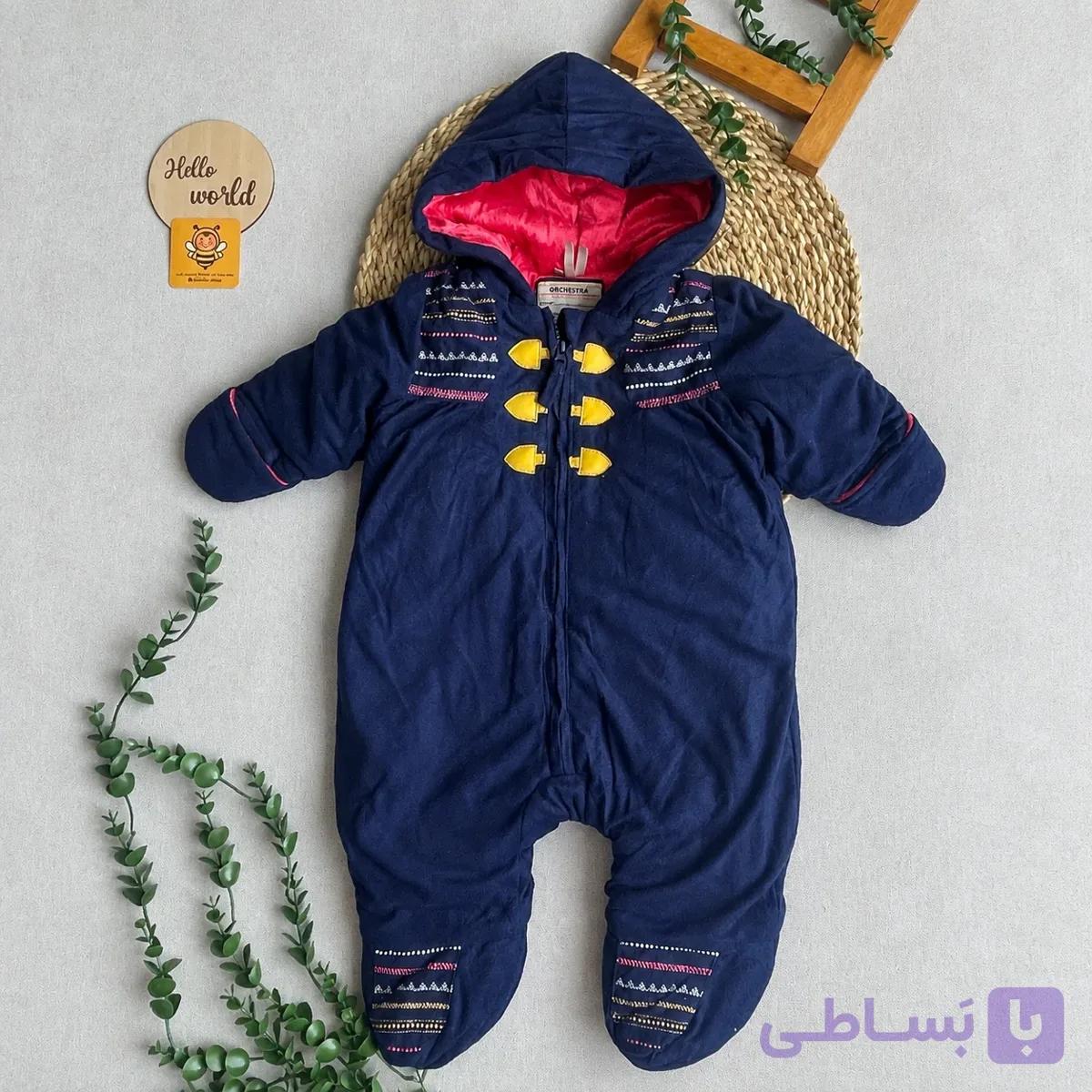 کاپشن سرهمی نوزادی مخمل گرم و ضخیم — تصویر 1